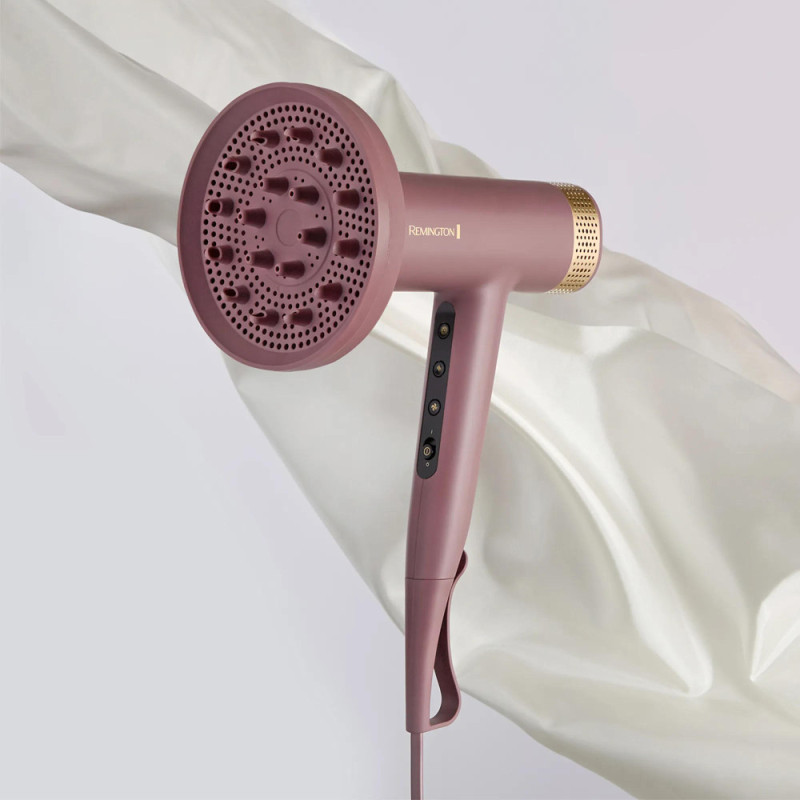 Remington Фен AIRvive, 1600Вт, 3 режими, дифузор, іоніз-я, хол. обдув, фіолетово-золотий (EC8930)