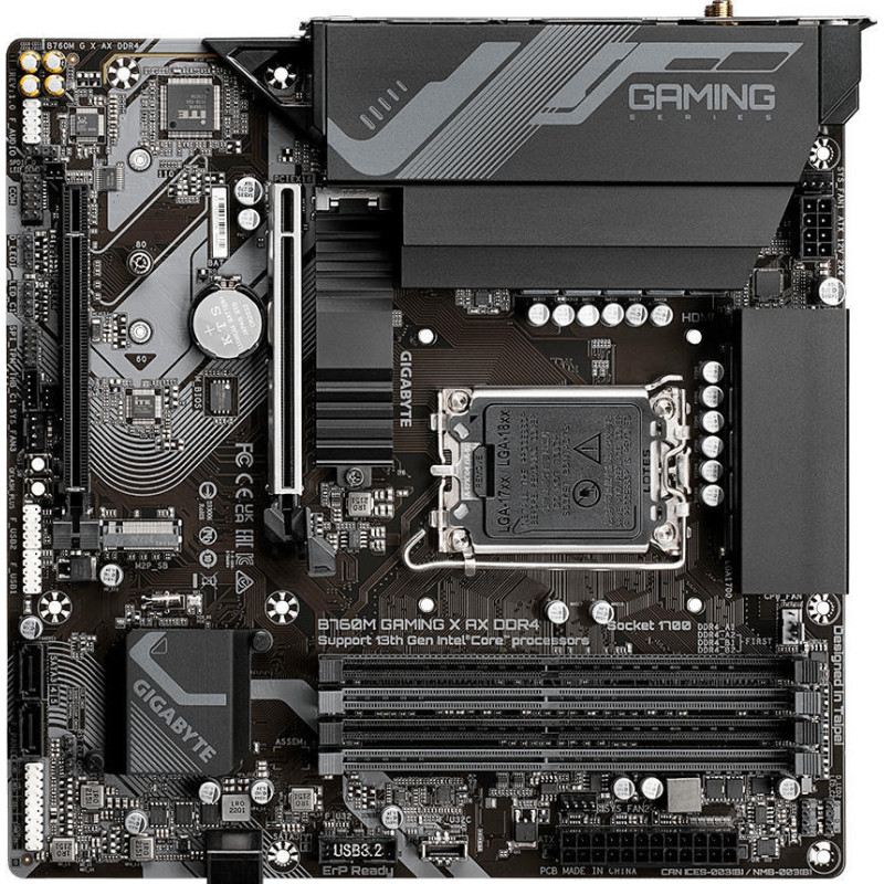Gigabyte Motherbard B760M G X AX DDR4 s1700 B760M 4xDDR4 M.2 HDMI DP mATX (B760M_G_X_AX_DDR4)
