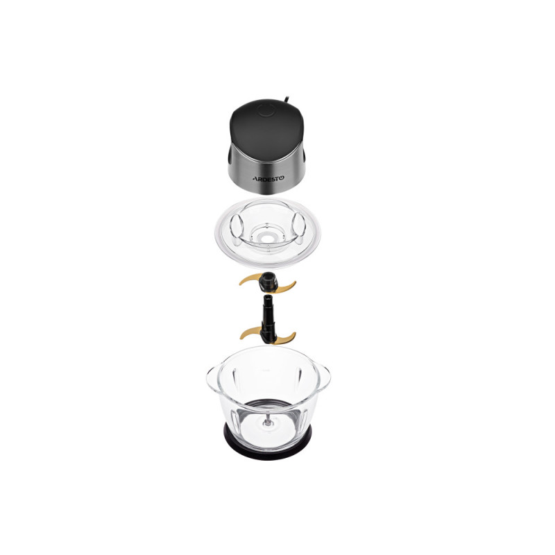 ARDESTO shredder, 400W, bowl-1000ml, glass, plastic/iron case, black-silver (CHK-4001BR)
