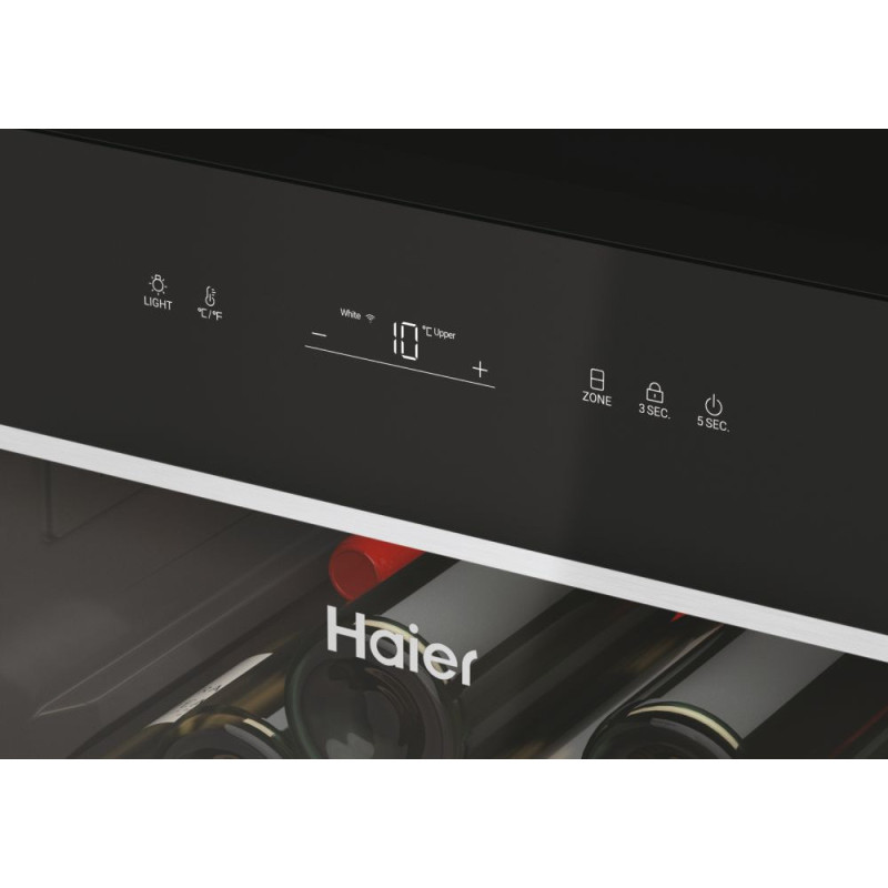 Haier Холодильник для вина, 190x59.5х71, холод.отд.-438л, зон - 2, бут-236, ST, дисплей, черный (HWS236GDGU1)
