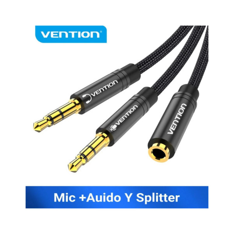 Кабель мультимедийный 3.5mm F to 2x3.5mm M (4pin) Vention (BBTBY)