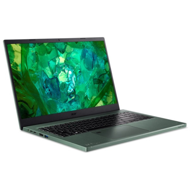 Ноутбук Acer Aspire Vero AV15-53P-540B (NX.KN5EU.002); 15.6" FullHD (1920x1080) IPS LED матовый , Intel Core i5-1335U (1.3 - 4.6 ГГц) , RAM 16 ГБ , SSD 512 ГБ , Intel Iris Xe Graphics , без ОП , Wi-Fi , BT , веб-камера , Без ОС , 1.74 кг , зеленый , подсветка клавиатуры , сканер отпечатков пальцев