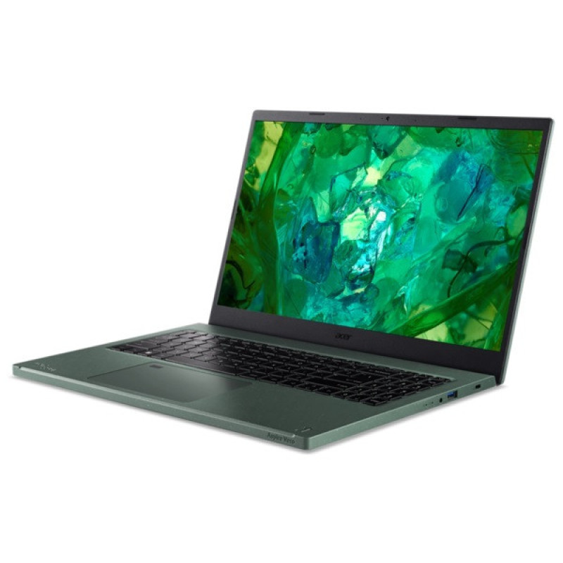 Ноутбук Acer Aspire Vero AV15-53P-540B (NX.KN5EU.002); 15.6" FullHD (1920x1080) IPS LED матовый , Intel Core i5-1335U (1.3 - 4.6 ГГц) , RAM 16 ГБ , SSD 512 ГБ , Intel Iris Xe Graphics , без ОП , Wi-Fi , BT , веб-камера , Без ОС , 1.74 кг , зеленый , подсветка клавиатуры , сканер отпечатков пальцев