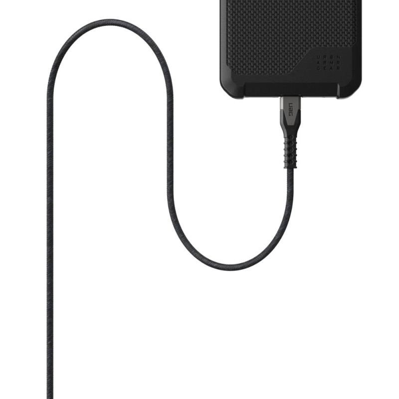 UAG Кабель USB-C > USB-C зарядки/синхронизации 1.5м, 60Вт, Type-C, Rugged Kevlar, Black/Gray (9B4413114030)