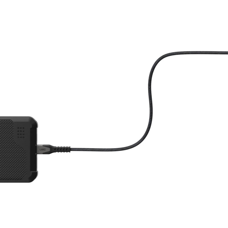 UAG Кабель USB-C > USB-C зарядки/синхронизации 1.5м, 60Вт, Type-C, Rugged Kevlar, Black/Gray (9B4413114030)