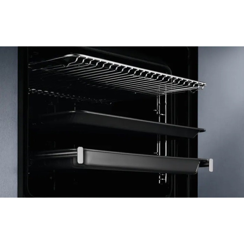 Electrolux Духовой шкаф электрический, 65л, A, дисплей, конвекция, телескопические направляющие, черный (EOF5C50BZ)