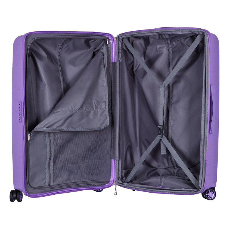 2E Suitcase Large, Aero, polypropylen, 99/119L, TSA, 4 wheels, EXP, lavender (2E-SPP-AERO-L-LV)