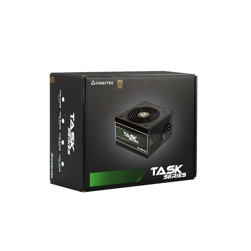 Chieftec Блок живлення Task (600W), >85%, 80+ Bronze, 120мм, 1xMB 24pin(20+4), 1xCPU 8pin(4+4), 3xMolex, 5xSATA, 2xPCIe 8pin(6+2) (TPS-600S)