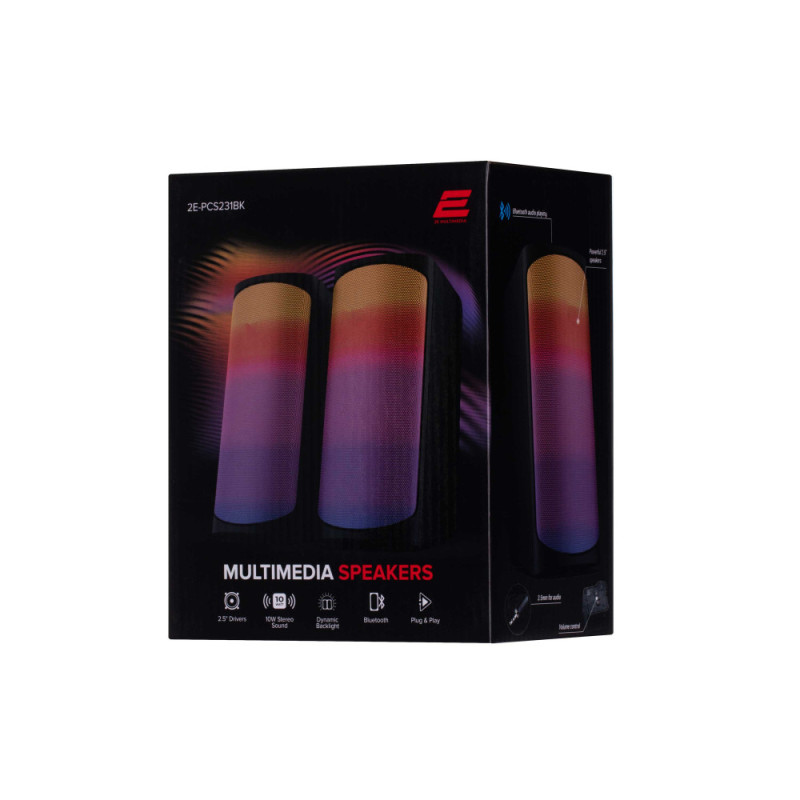 2E Акустическая система PCS231 RGB Matrix, 2.0, USB, Black (2E-PCS231BK)
