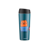 ARDESTO Travel mug Coffee time Red Cat 450 ml, s/s, blue (AR2645CG)
