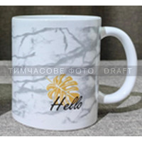 ARDESTO Mug Hello, 330ml, ceramic, white-gray (AR3048WG)