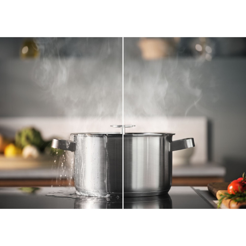 Electrolux Варочная поверхность индукционная, 60см, расширенная зона, датчик кипения, датчик жарки, Hob2Hood, черный (EIS67453)