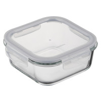ARDESTO Food storage container Gemini 1.23l, borosilicate glass, plastic, square, transparent (AR1212BSQ)