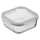 ARDESTO Food storage container Gemini 1.23l, borosilicate glass, plastic, square, transparent (AR1212BSQ)
