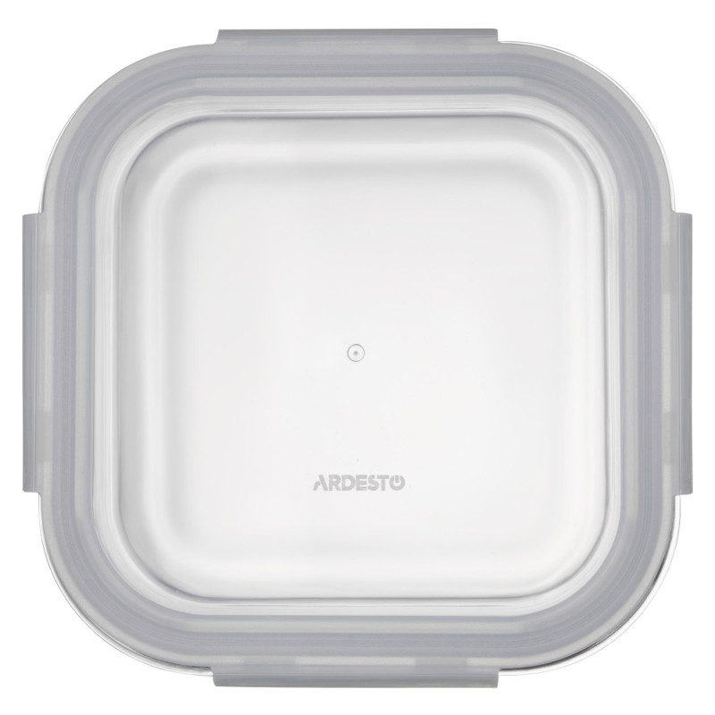 ARDESTO Food storage container Gemini 1.23l, borosilicate glass, plastic, square, transparent (AR1212BSQ)