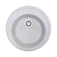 Adamant Kitchen sink Sun, artificial stone, round, no drainboard, 510x200mm, bowl - 1, over-mounted, Old stone (2006270043332)