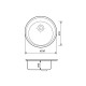 Adamant Kitchen sink Sun, artificial stone, round, no drainboard, 510x200mm, bowl - 1, over-mounted, Old stone (2006270043332)