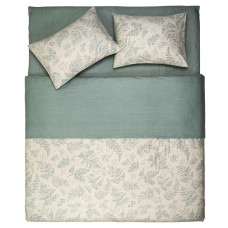 ARDESTO Bedding set 2.0 Gloria, sateen, duvet cover 200x220cm, bed sheet 230x240cm, pillowcases (2) 50x70cm, 100% cotton, fern green (ART2022FG)