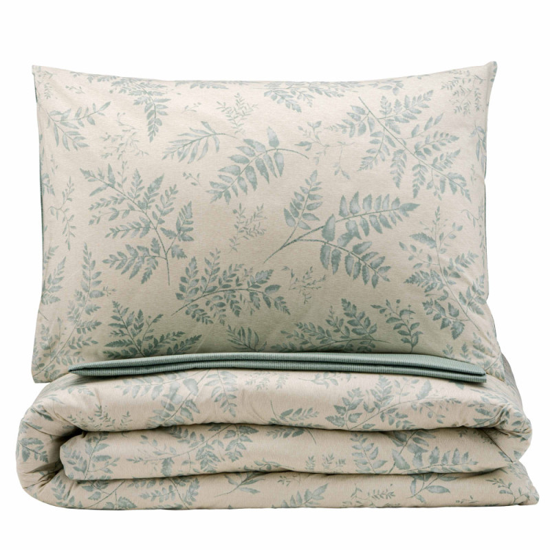 ARDESTO Bedding set 2.0 Gloria, sateen, duvet cover 200x220cm, bed sheet 230x240cm, pillowcases (2) 50x70cm, 100% cotton, fern green (ART2022FG)