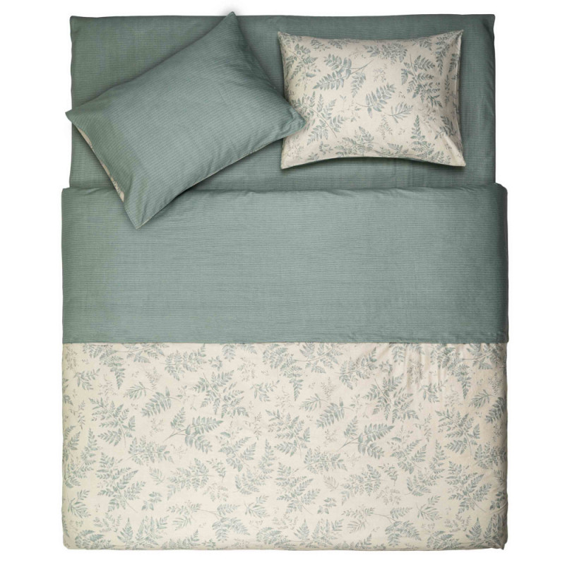 ARDESTO Bedding set 2.0 Gloria, sateen, duvet cover 200x220cm, bed sheet 230x240cm, pillowcases (2) 50x70cm, 100% cotton, fern green (ART2022FG)
