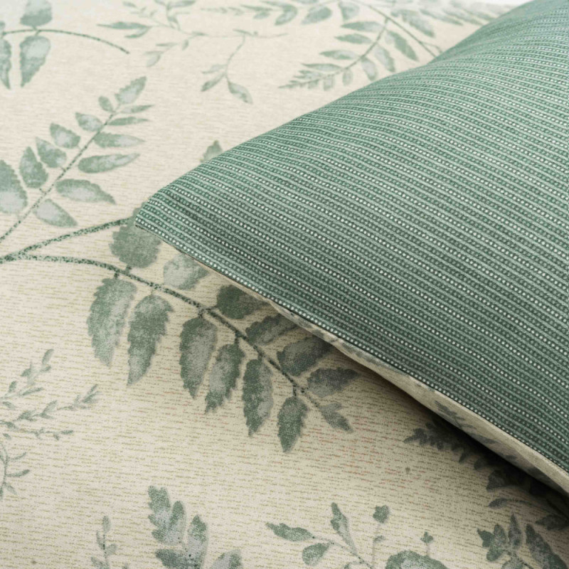 ARDESTO Bedding set 2.0 Gloria, sateen, duvet cover 200x220cm, bed sheet 230x240cm, pillowcases (2) 50x70cm, 100% cotton, fern green (ART2022FG)