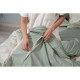 ARDESTO Bedding set 2.0 Gloria, sateen, duvet cover 200x220cm, bed sheet 230x240cm, pillowcases (2) 50x70cm, 100% cotton, fern green (ART2022FG)