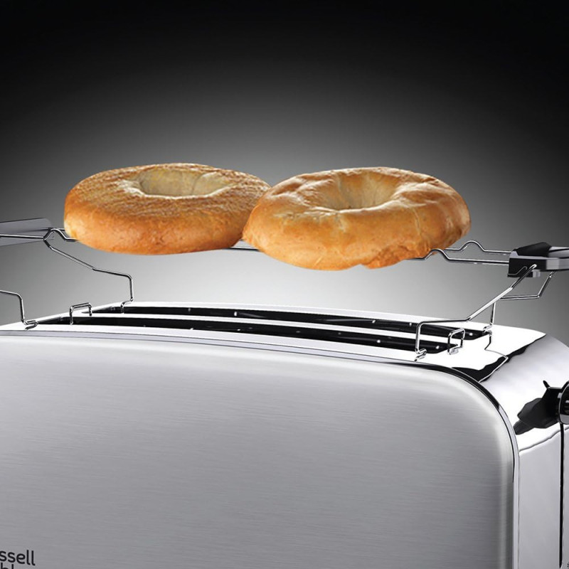 Russell Hobbs Тостер Oxford 1600Вт, длинные слоты на 4 тоста, металл, серебристый (23610-56)