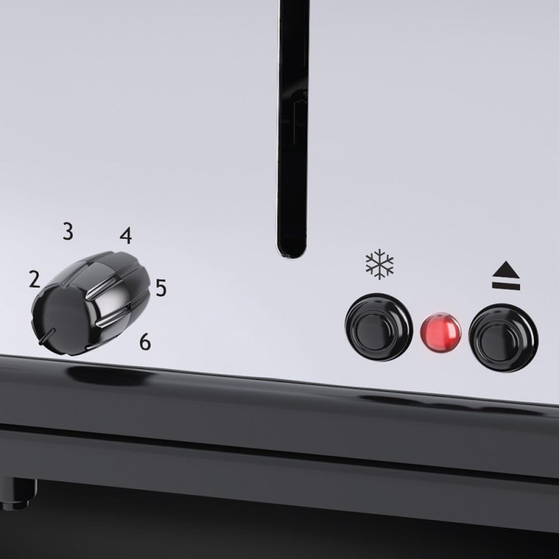 Russell Hobbs Тостер Oxford 1600Вт, длинные слоты на 4 тоста, металл, серебристый (23610-56)