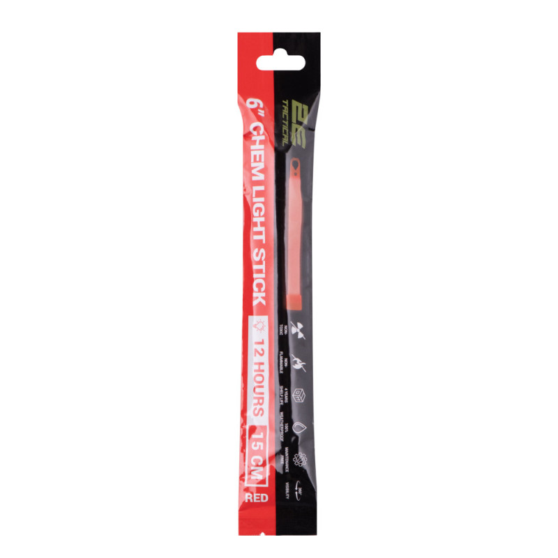 2E Tactical Chemical light GS6, 15 cm, 12 hours, red - 50 pcs (2E-CGS6-RD-BX)