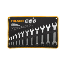 Tolsen open-end wrenches, set of 12, 6-32mm, CrV (15892)