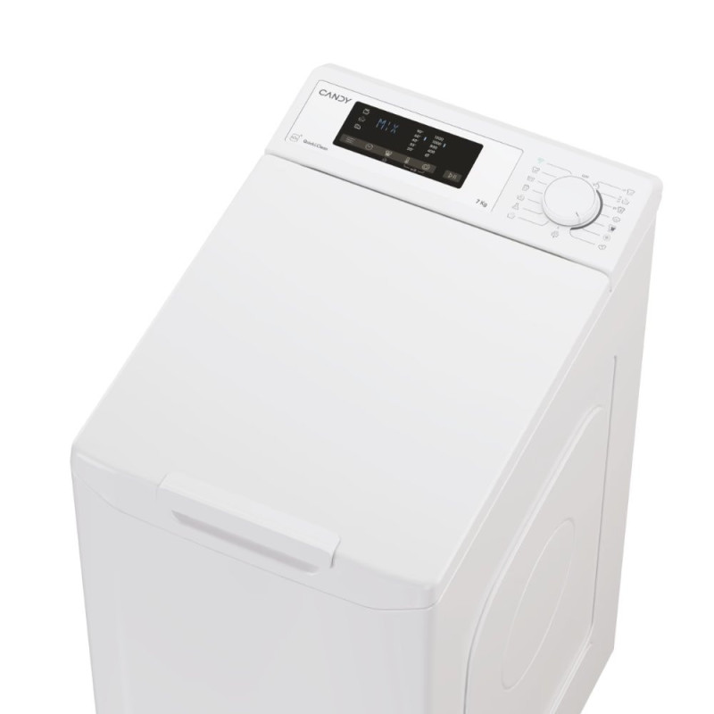 Candy WM top load, 7kg, 1200, A+++, 60cm, display, white (TCA273D3-9)