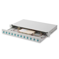Digitus Оптическая панель DIGITUS 19' 1U, 12xLC duplex, incl, Splice Cass, OM3 Color Pigtails, Adapter (DN-96331/3)