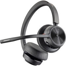 Poly Voyager 4320-M Stereo On-ear computer headset with BT700 adapter, USB-C, Bluetooth, omnidirectional, Acoustic fence, Microsoft Teams certificate, black (77Z30AA)