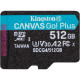 Kingston Карта пам'яті Kingston microSD 512GB C10 UHS-I U3 A2 V30 R200/W160MB/s (SDCG4/512GBSP)