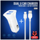 Зарядное устройство XO 2xUSB 2.4A + cable USB to Micro 5P white (TZ10-M-WH)