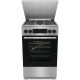 Gorenje Плита комбинированная, 70 л, 50×60 см, металлическая крышка, дисплей, чугун, нержавейка (GKS5C71XF)