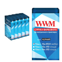Лента к принтерам 13мм х 10м STD п. Black*5шт WWM (R13.10SR5)