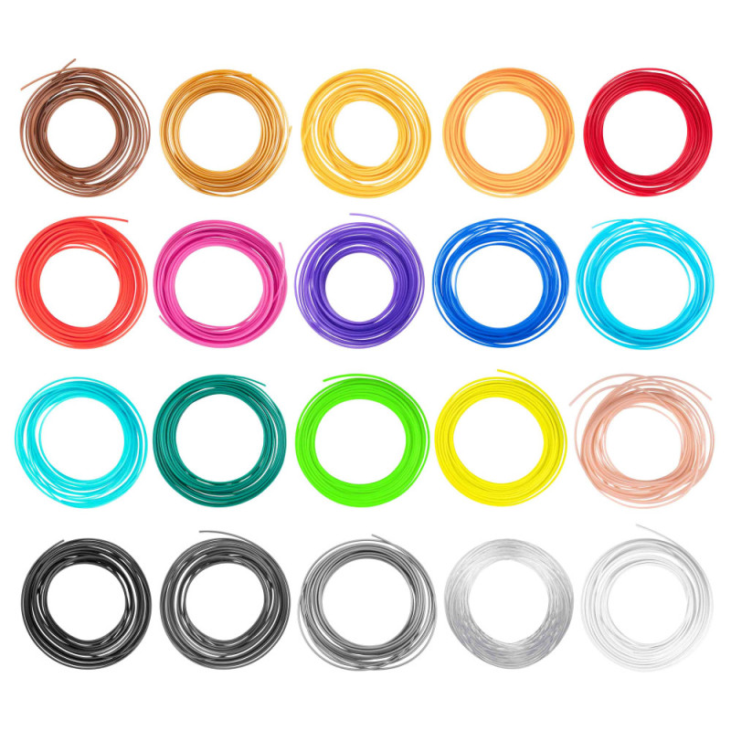 2E Filament for PLA 3D pen,1.75mm, 20pcs, mix 5м (2E-SL-BH005)