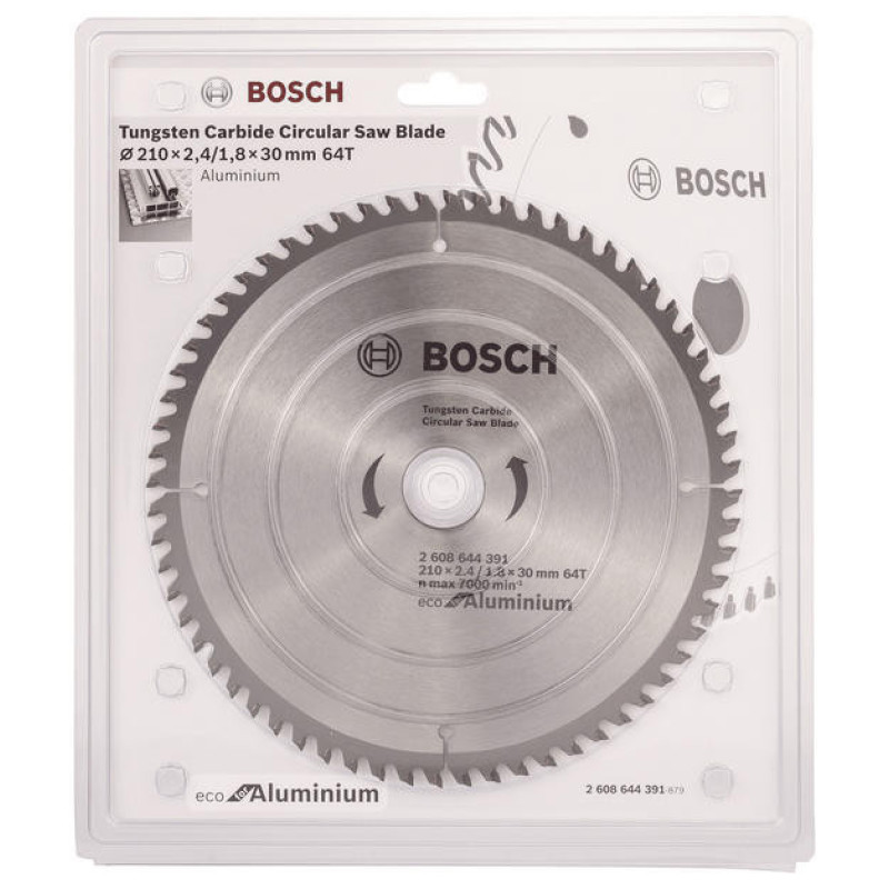 Bosch Saw blade Eco for Aluminum 210x2.4x30-64T (2.608.644.391)