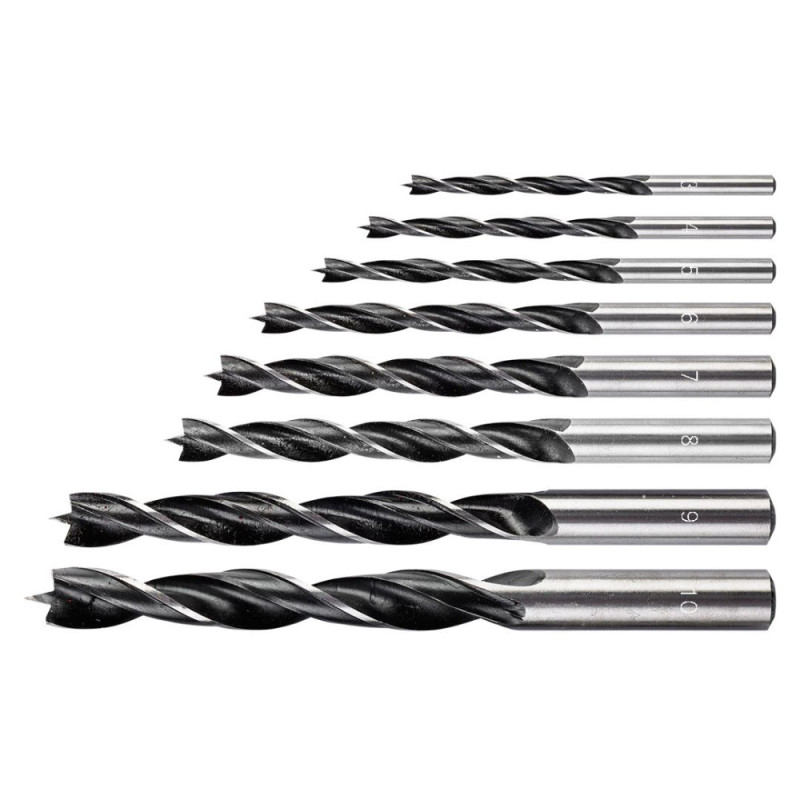 Graphite Набір свердел по дереву GRAPHITE спіральне 3-10мм 8шт (54T575)