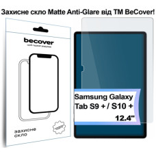 Стекло защитное BeCover Matte Anti-Glare Samsung Galaxy Tab S10 Plus (SM-X820/SM-X826)/S9 Plus (SM-X810/SM-X816) 12.4" (713444)