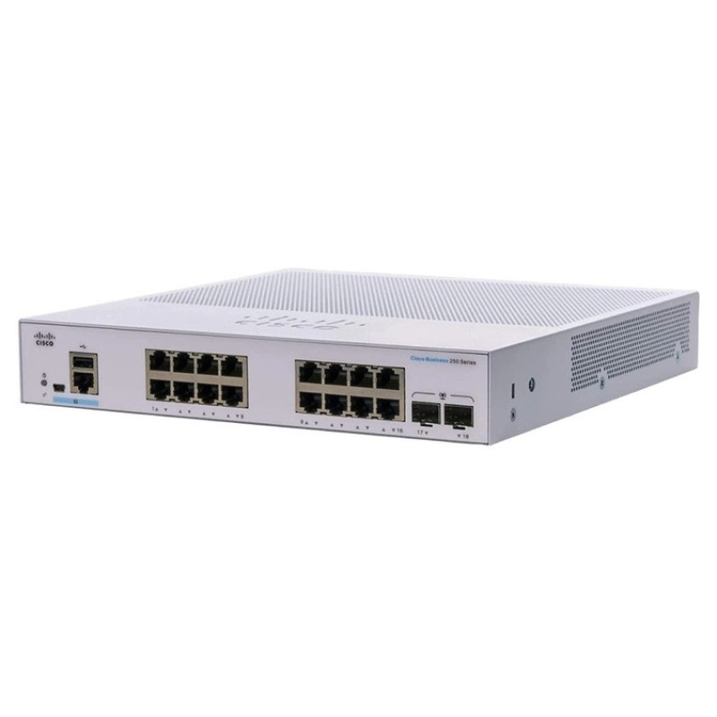 Cisco Комутатор CBS250 Smart 16-port GE, 2x1G SFP (CBS250-16T-2G-EU)