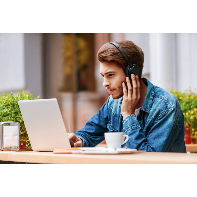 Philips Наушники On-ear TAH1108 BT 5.2, SBC, Wireless, Mic, Черный (TAH1108BK/00)