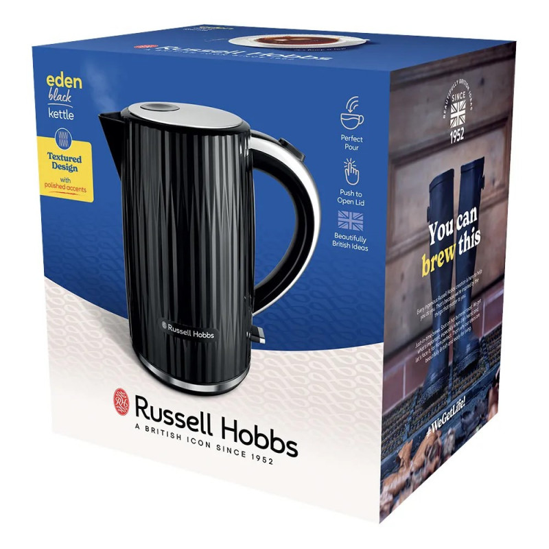 Russell Hobbs Electric kettle Eden, 1.7L, Stainless Steel, plastic, black (27361-70)