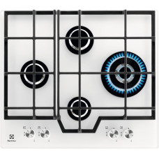 Electrolux Варильна поверхня Electrolux газова на склі, 60см, чавун, білий (GME363NV)
