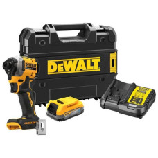 DeWALT XR Li-Ion 18V brushless cordless impact driver PowerStack 1x1.7 Ah 206 Nm 3250 rpm 3800 bpm case and spare part 0.95 kg (DCF850E1T)