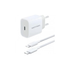 Зарядное устройство Vention 1xUSB-C PD20W + cable USB-C to USB-C white (G16W0-EU)