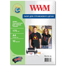 Бумага WWM A4 Termotransfers/Black (TD175.10)