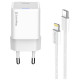 Зарядний пристрій ColorWay C101D GaN Mini 20W PD PPS USB-C + cable USB-C to Lightning white (CW-CHS059PDL-WT)