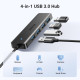 Концентратор Ugreen USB 3.0 to 4хUSB 3.0 0.15m Space Gray CM219 (25851)